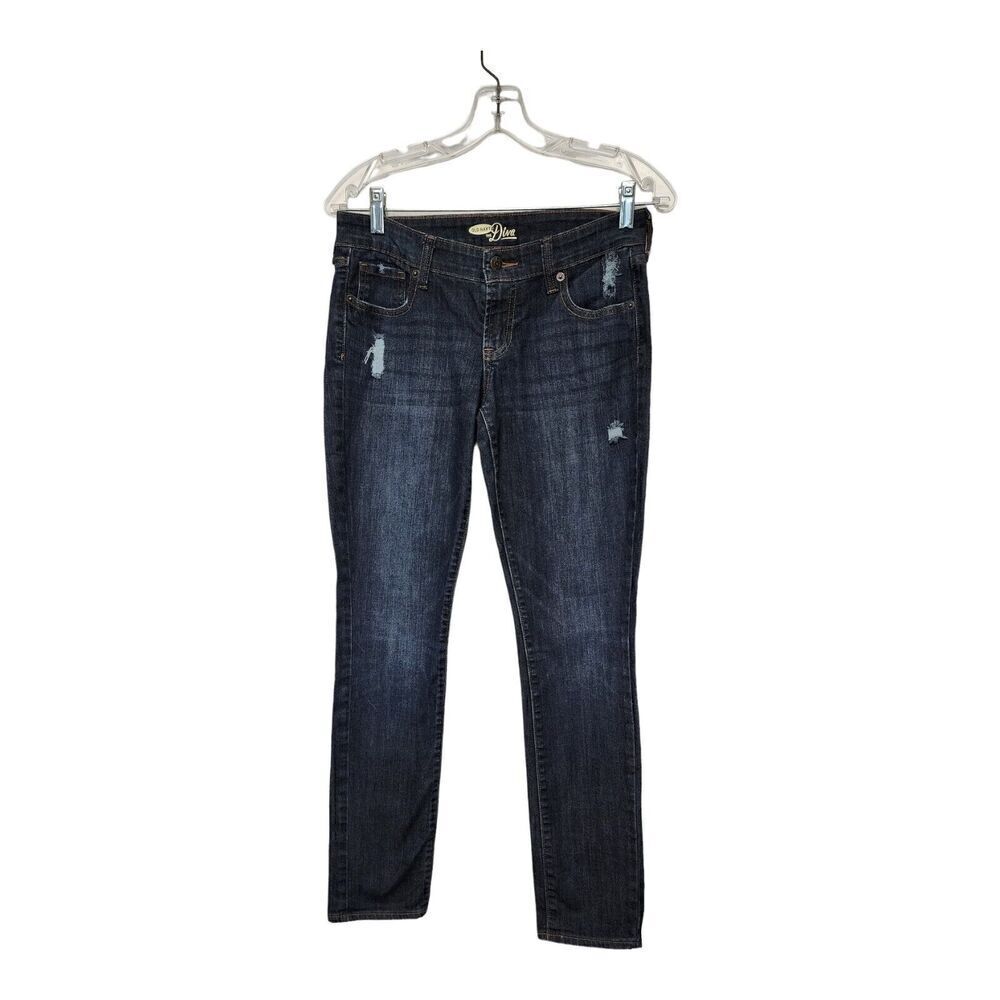 Old Navy Women's Size 2 The Diva Dark Blue Denim Jeans Slim Skinny Leg